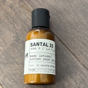LE LABO Grasse New York Santal 33 Travel Size Body Lotion 40mL Cream Skin Scent
